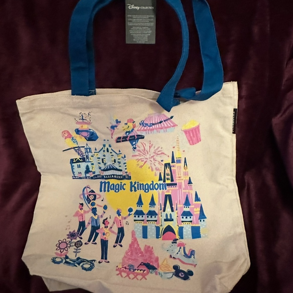 Disney World Magic Kingdom Starbucks Discovery Series Canvas Tote Bag